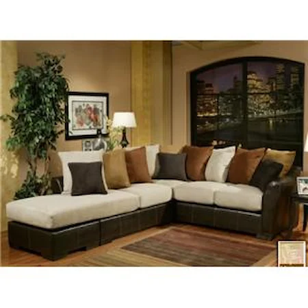 Fabric/Faux Leather Sectional